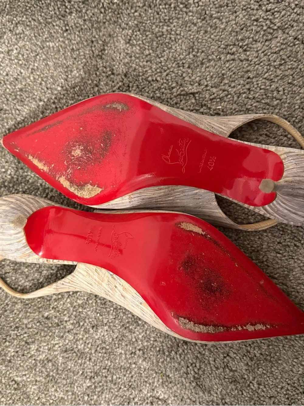 christian louboutin clare naturalle sling backs - Picture 5 of 16